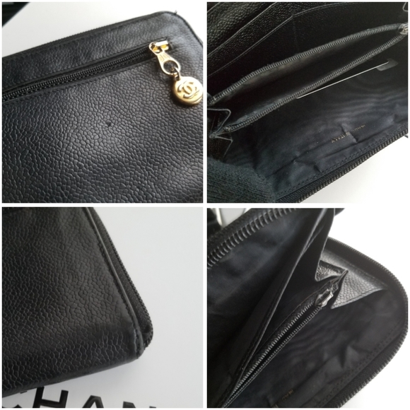 CHANEL Black  Long Zippy compact Caviar leather - Picture 8 of 16